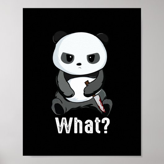 Poster mauvais panda ours avec couteau combat panda noël (Devant)