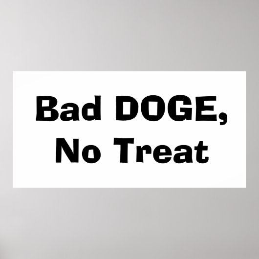 Poster Mauvaise DOGE, pas de traitement (Devant)
