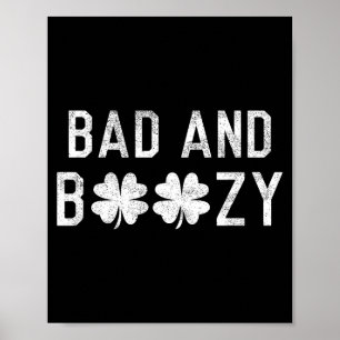 Poster Mauvaise et ivre Saint-Patrick Shamrock Vert