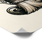 Poster Mauvaise Sorcière Balai Sorcier Lettre B Initiale  (Coin)