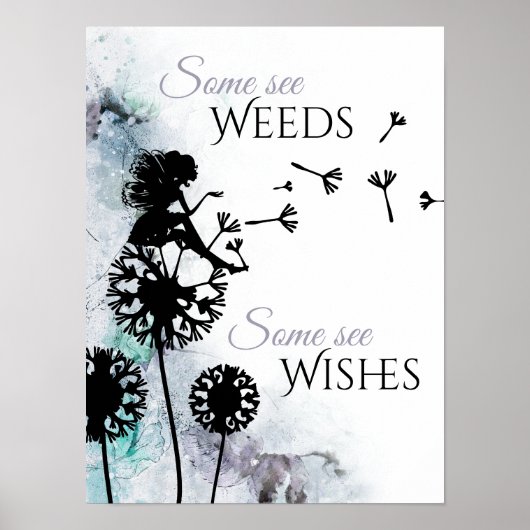 Poster Mauvaises herbes et voiles ~ Fée et Dandelion (Devant)