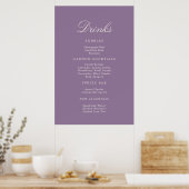 Poster Mauve Calligraphy Wedding Drinks Menu Sign (Cuisine)