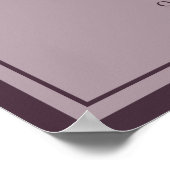 Poster Mauve Plum Monogram Wedding Welcome Sign (Coin)
