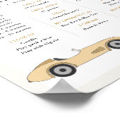 Poster MAVERICK Retro Pastel Race Car 1ère année jalon (Coin)