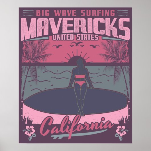 POSTER MAVERICKS CALIFORNIA - GRANDE VAGUE SURF (Devant)