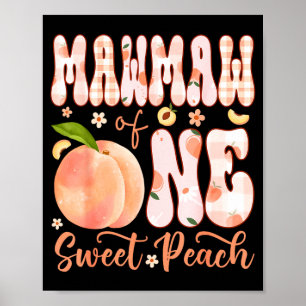 Poster Mawmaw d'une douce pêche fête d'anniversaire de fi