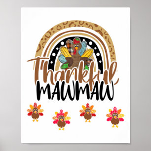 Poster Mawmaw reconnaissante Léopard Arc-en-ciel Dinde Ac
