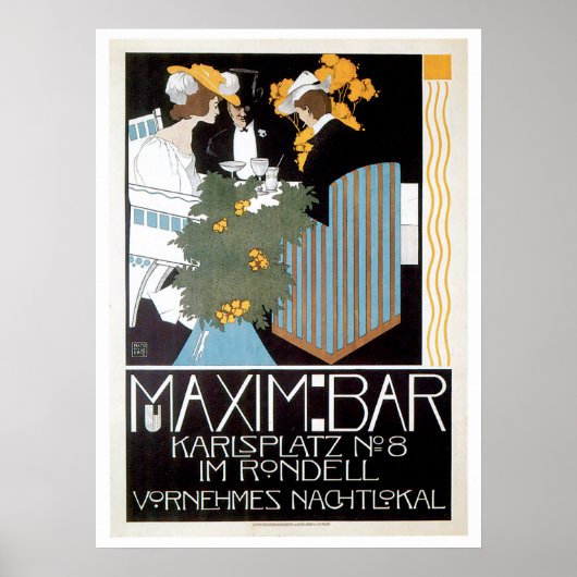 Poster Maxim Bar Nourriture Vintage (Devant)