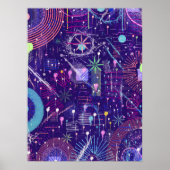Poster Maximalist Abstract on Purple (Devant)
