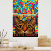 Poster Maximalist Bathroom Wall Art, American Shorthair (Cuisine)