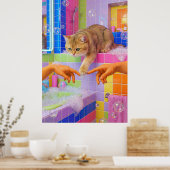 Poster Maximalist Bathroom Wall Art, British shorthair (Cuisine)