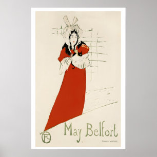 Poster May Belfort Parisian Nightclubs Black Cat 1890s
