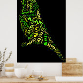 Poster May Bird Word Cloud Black Green Typographie (Cuisine)