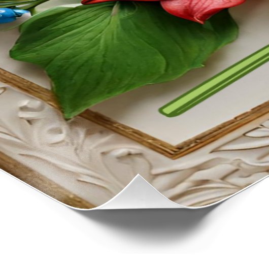 Poster May Blossoms Hawthorn et Lily de la vallée (Coin)