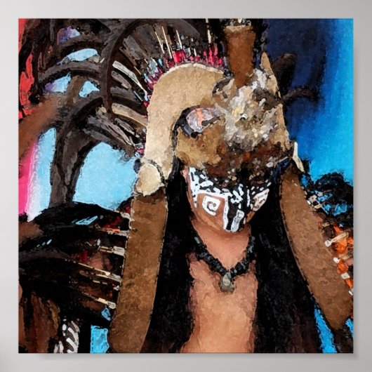 Poster Mayan Dancer-Homme (aquarelle) (Devant)
