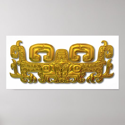 Poster Mayan Jaguar - Or (Devant)
