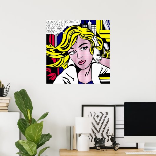 Poster Maybe par Roy Lichtenstein (Bureau à domicile)