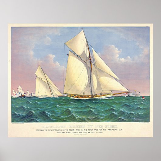 Poster Mayflower Beats Galatea 1886 (Devant)