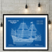 Poster Mayflower - Plan directeur des navires ABD