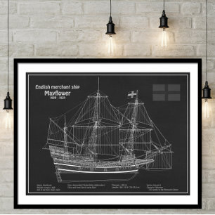 Poster Mayflower - Plan directeur des navires PD