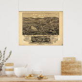 Poster Maynard Massachusetts 1879 Carte panoramique antiq (Cuisine)