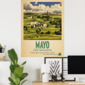 Poster Mayo Irlande, Retro Irish Travel Advert (Bureau à domicile)