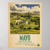Poster Mayo Irlande, Retro Irish Travel Advert (Devant)
