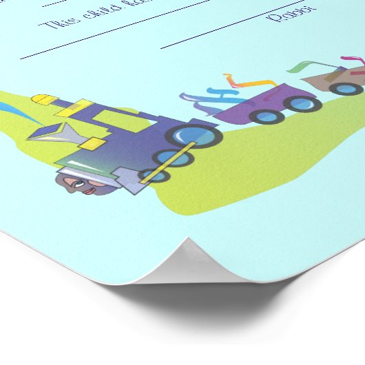 Poster Mazal Tov Juif Baby Naming Certificat de naissance (Coin)