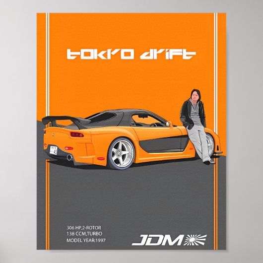 Poster Mazda RX-7 FD3S 2-Rotor Caractéristiques (Devant)