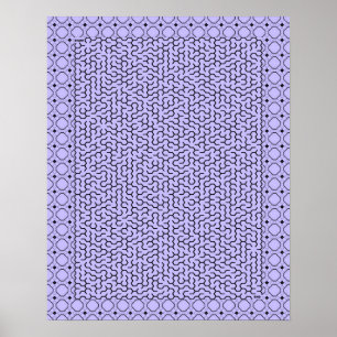 Poster Maze d'hexagone violet