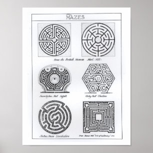 Poster Mazes, c.1900 (gravure) (photo b/w)