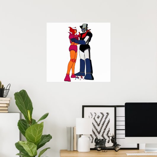 Poster Mazinger et Aphrodite amour des robots (Bureau à domicile)