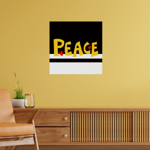 Poster MAZIPOODLES Paix Jaune