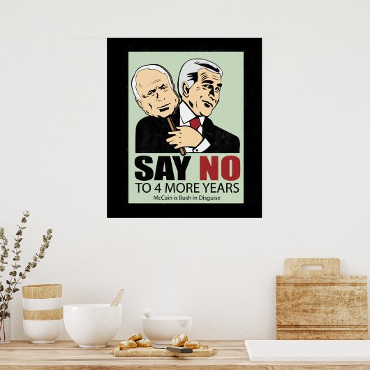 Poster McCain et Bush. Dissimuler (Cuisine)