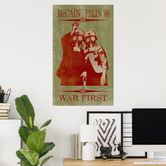 Poster McCain Palin War First (Bureau à domicile)