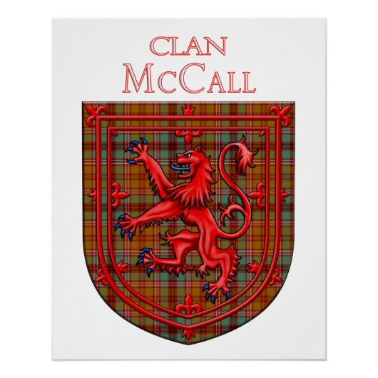 Poster McCall Tartan Scottish Plaid Lion Rampant (Devant)