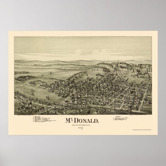 Poster McDonald, PA Carte panoramique - 1897 (Devant)