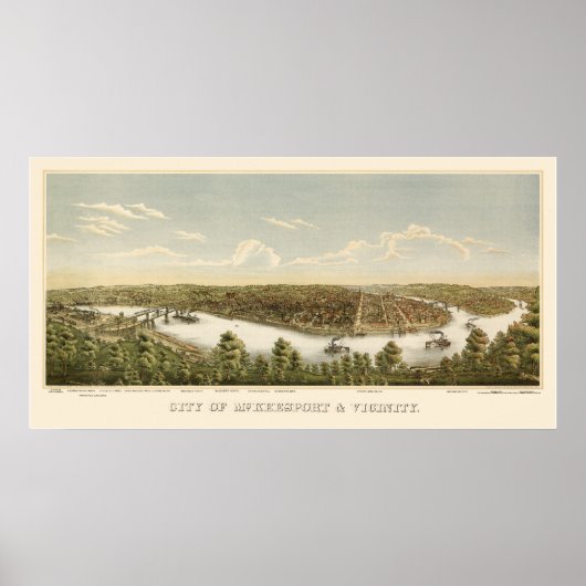 Poster McKeesport, PA Carte panoramique - 1894 (Devant)