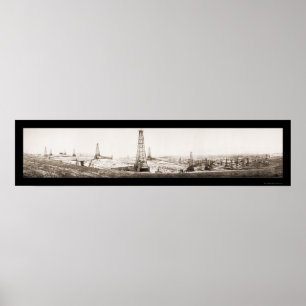 Poster McKittrick Oil Field Photo 1910