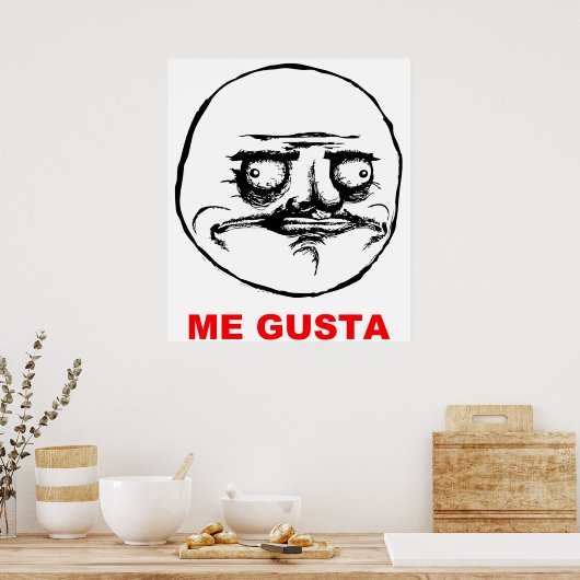 Poster Me Gusta (texte) (Cuisine)