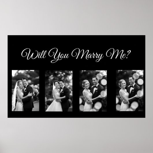 Poster Me marierez-vous la bannière de proposition avec 4 (Devant)