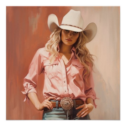 Poster Meadow Muse : Cowgirl Wall Art (Devant)