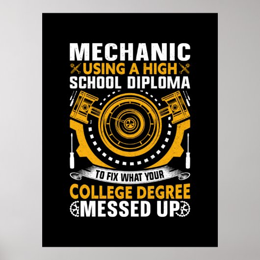 Poster Mécanicien À L'Aide D'Un Diplôme D'Études Secondai (Devant)