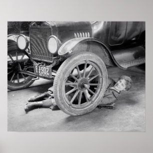 Poster Mécanicienne, 1920. Photo ancienne.