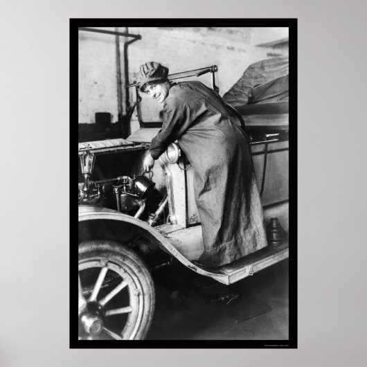 Poster Mécanique automobile féminine 1925 (Devant)