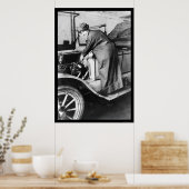Poster Mécanique automobile féminine 1925 (Cuisine)