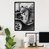 Poster Mécanique automobile féminine 1925 (Bureau à domicile)