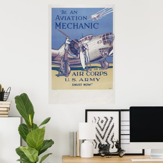Poster Mécanique de l'aviation (Bureau à domicile)