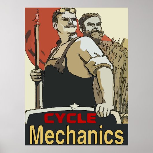 Poster Mécanique du cycle, Réparations de moto (Devant)