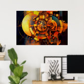 Poster Mécanisme Solaire Steampunk Abstrait (Bureau à domicile)